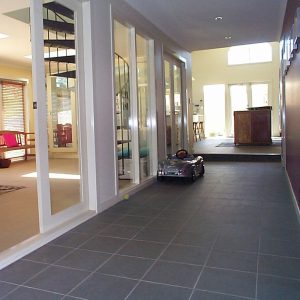 eco House. Wide corridor of sustainable ecohome designed by BP Architects. Sanctuary magazine